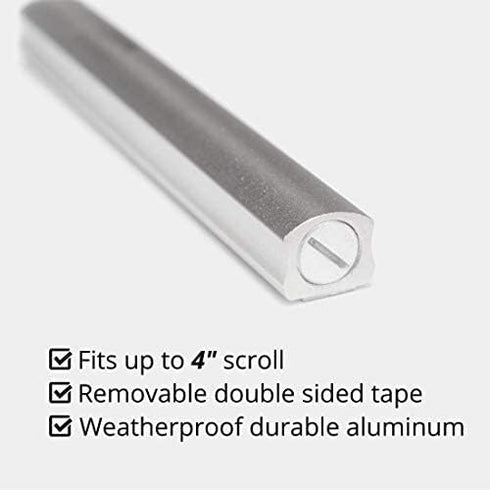 A&S Mezuzot Mezuza Aluminum Waterproof Case - Peel & Stick Easy Installation Home Blessing, Silver, 5 inch