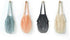 4 Pack Portable Reusable Grocery Bags - Washable Cotton Mesh String, Organic Shopping Handbag, Long Handle Net Tote