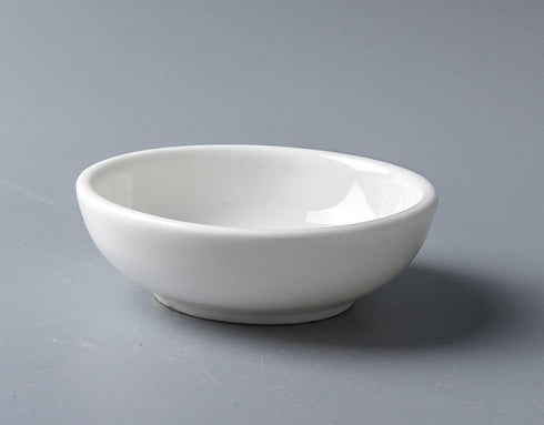 4pcs White Ceramic Dipping Bowls - 3 Inch Seasoning Dishes for Appetizers