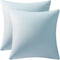 DEZENE 2 Pack Throw Pillow Cases 20x20 Light-Blue, Cozy Soft Velvet Square Decorative Covers for Home Decor