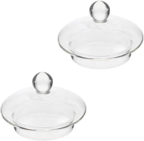 2-Pack Glass Teapot Replacement Lid, Clear Teapot Accessories with Strainer Cover for Home Kitchen Teapots