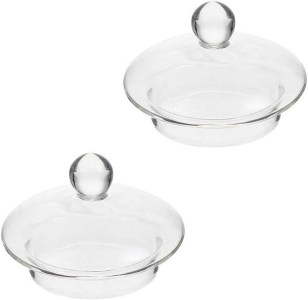 2-Pack Glass Teapot Replacement Lid, Clear Teapot Accessories with Strainer Cover for Home Kitchen Teapots