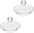 2-Pack Glass Teapot Replacement Lid, Clear Teapot Accessories with Strainer Cover for Home Kitchen Teapots