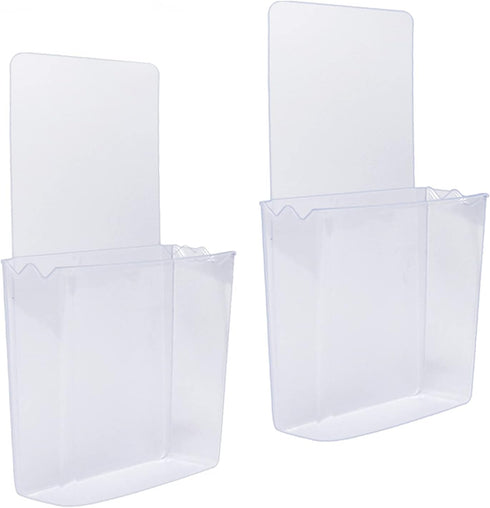 Remote Holder Wall Mount, Damage-Free (2 Pack), Clear Self-Adhesive Organizer for Mobile Phone, Keys