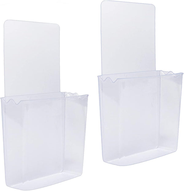 Remote Holder Wall Mount, Damage-Free (2 Pack), Clear Self-Adhesive Organizer for Mobile Phone, Keys