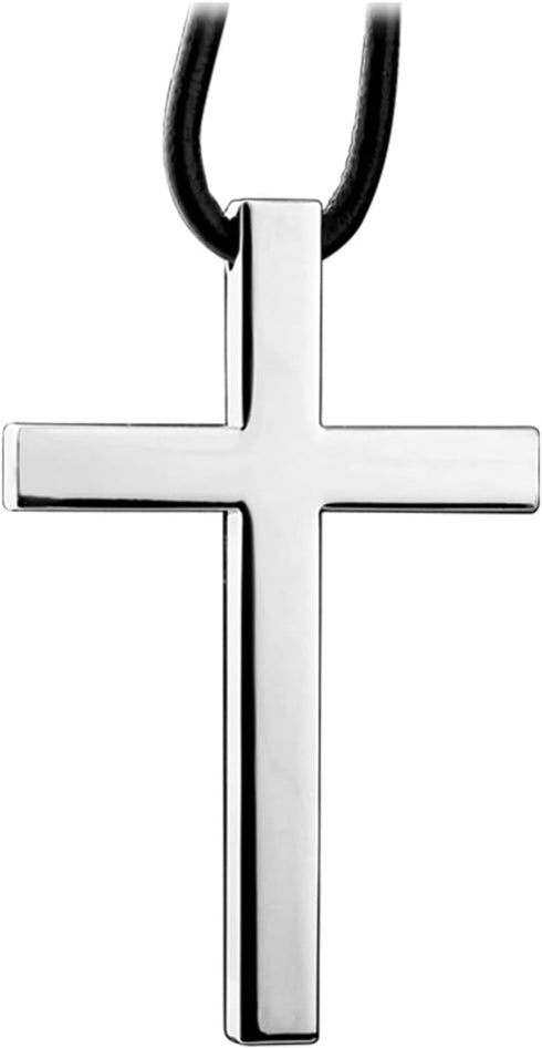 Cross Hanging Ornaments for Car Rear View Mirror, Metal Car Charm Pendant Decoration for Car, Truck, Home Decor (Silver)