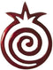 Yair Emanuel Anodized Aluminum Trivet - Round Pomegranate Snail Design, Red (MHPC-10)