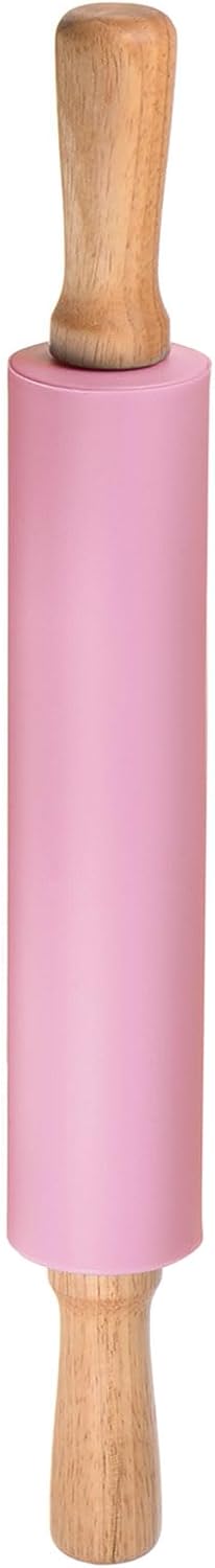 HARFINGTON Silicone Rolling Pins for Baking 17 Inch Wooden Handle Non Stick
