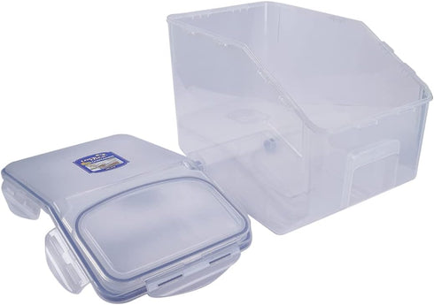 LOCK & LOCK Easy Essentials Food Lids (Flip-Top), BPA Free, 50.7 Cup for Rice, Clear Pantry Storage