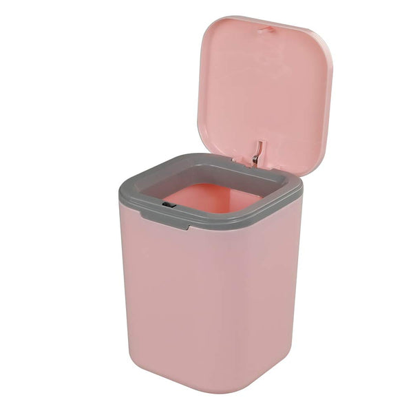 1/2 Gallon Tiny Countertop Trash Can, Push-Button, Pink