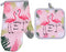 Sohapy Oven Mitt & Potholders Set, Kitchen Heat Resistant, Machine Washable for Cooking Baking Grilling BBQ (Pink)