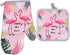 Sohapy Oven Mitt & Potholders Set, Kitchen Heat Resistant, Machine Washable for Cooking Baking Grilling BBQ (Pink)