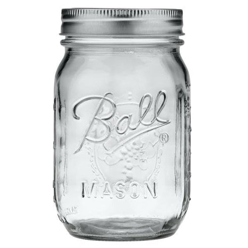 Ball Glass 389579 Clear Pint Mason, Regular Mouth, 2 Count (Pack of 1)