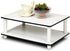 Furinno JUST Coffee Table, 2-Tier Modern Coffee Table with Open Shelf, Toolless