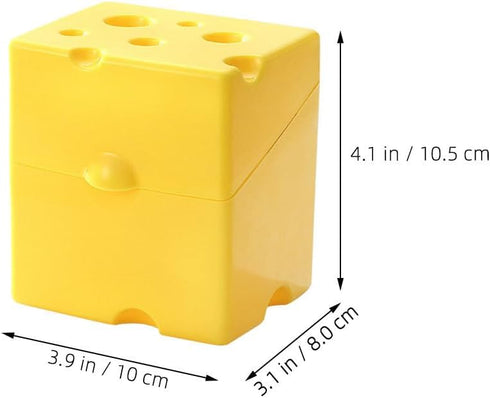 VOSAREA Sliced Cheese Storage Container with Flip Lid - Cheese Shaped Sliced Cheese Box Holder Butter Saver Keeper Food Storage Organizer for Fridge Refrigerator Fruit Vegetable