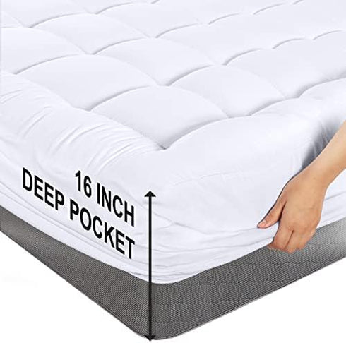 Utopia Bedding California King Mattress Pad - Fitted Premium Protector Cover Deep Pocket up to 16 Inches (72x84, White)