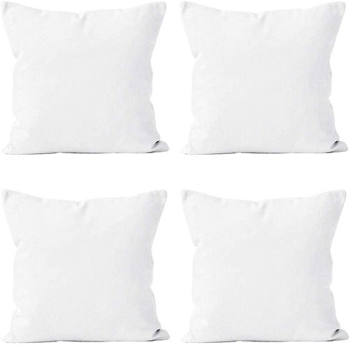 Encasa XO Throw Pillow Covers Only, 18"x18", 4 Pc Pack with Invisible Zipper, Polyester Twill for DIY