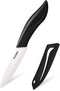 Paring Knife with Large Handle, Super Sharp 4 Inch Ceramic Blade, Rust Proof Stain Resistant, ABS Handle, Black