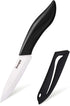 Paring Knife with Large Handle, Super Sharp 4 Inch Ceramic Blade, Rust Proof Stain Resistant, ABS Handle, Black