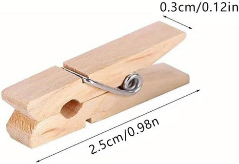 Durable Mini Wooden Clothespins for Crafts, 1-Inch Size, Pack of 100 for DIY Projects, Photos, Home Decor