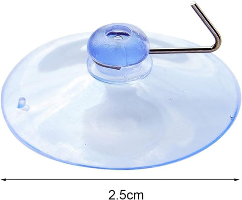 20Pcs Clear Suction Cups with Hooks, Transparent PVC Plastic Hanger Industrial Hooks for Home Decoration