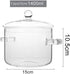 Glass Saucepan with Cover, 1400ml Stovetop Cooking Pot with Lid and Handle Simmer Pot Clear Soup Pot, High Borosilicate Glass Cookware by Thsinde