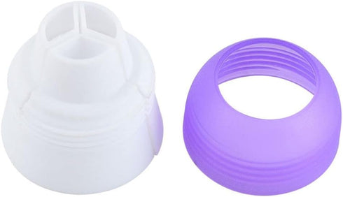 2 Pack Piping Tips, Three-Hole Converter Pastry Bag, Purple Russian Nozzle Decorating Kit for Cupcake Icing