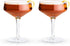 Viski Raye Set of 2 Angled Stemmed Crystal Coupe Cocktail Glasses, 7oz, Drinkware Set