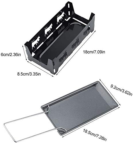 Cheese Raclette Set, Portable Candlelight Raclette Pan, Foldable Non-Stick Baking Tray for Home Kitchen