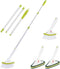 CQT 2 in 1 Bathroom Cleaning Brush, 48" Extendable Long Handle with Detachable Scrub Brush and Scouring Pads