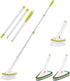 CQT 2 in 1 Bathroom Cleaning Brush, 48" Extendable Long Handle with Detachable Scrub Brush and Scouring Pads