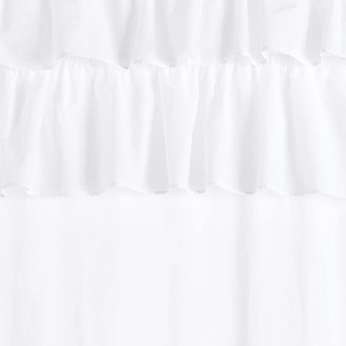 Madison Park White Cotton Ruffle Window Panel, Solid Anna Voile, 50X84, 1-Panel Pack, Farmhouse Decor