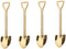 4 Pack Gold Stainless Steel Dessert Spoons, 6 Inch Shovel Shape for Ice Cream and Fruit, Home Kitchen or Restaurant