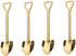 4 Pack Gold Stainless Steel Dessert Spoons, 6 Inch Shovel Shape for Ice Cream and Fruit, Home Kitchen or Restaurant