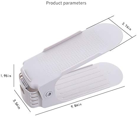 50% 12 Pack Closet Shoe Slots Organizer Double Layer Height Adjustable Free Standing Plastic Space Save Storage Units