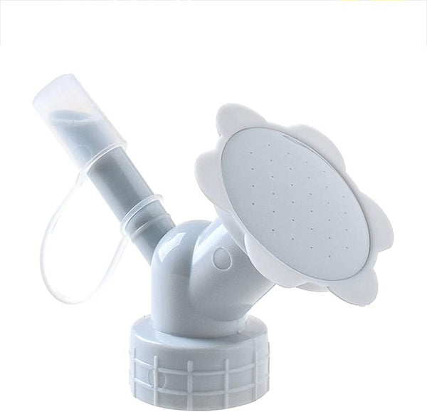 White Bottle Cap Sprinkler, 2 in 1 Reusable Plastic Nozzle for Flower Bottle Watering Cans, Garden Tool (Grey)