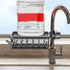 Kitchen Sink Faucet Organizer, Space Aluminum Rustproof Dish Sponge Holder with Divider and Drip Tray for Kitchen