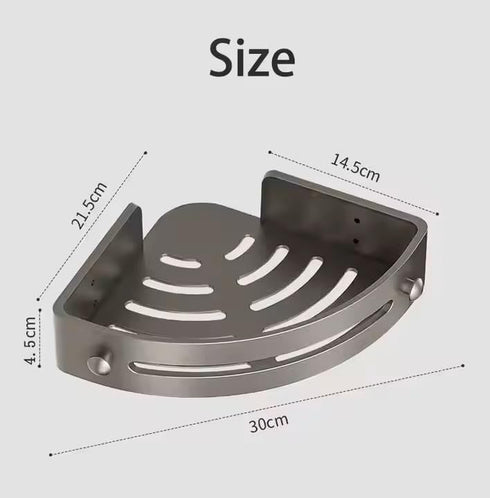 Generic 2 Pack, Corner Shower Caddy, Black Wall Mounted Bathroom Storage Rack, Plastic Organizer Shelf with Drainage