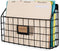 Wall35 Metal Rivista File Holder, Wall Mounted Wide Chicken Wire Mail and Magazine Organizer for Home Office, Black