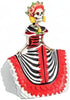 Dod Red Senorita Mexican Traditional Skeleton Sculpture
