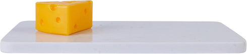 Rectangular Marble Deli or Cutting Board, White Minimalism, Cheese Plate (7.6in x 11.8in)