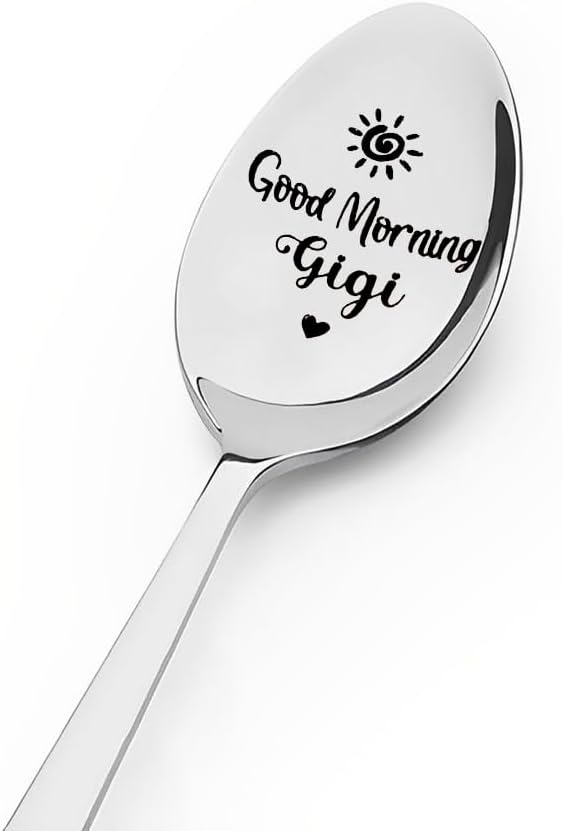 Christmas Birthday Gifts for Gigi Nana Spoon, Good Morning Gigi Spoon Gift for Grandma from Grandkids