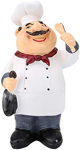 Chef Figurines Vintage Country Happy Chef Resin Figurine for Home Restaurant Cafe Tabletop Decor (71110-04 Chef Holding