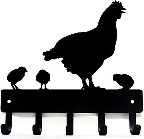 Hen Chicks Chickens Farm Key Rack - 9 inch Wide, Made in USA