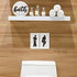 Jetec 2 Pcs 3D Bathroom Signs Decor, Rustic Funny Wooden Unisex Round Restroom Signs for Guest