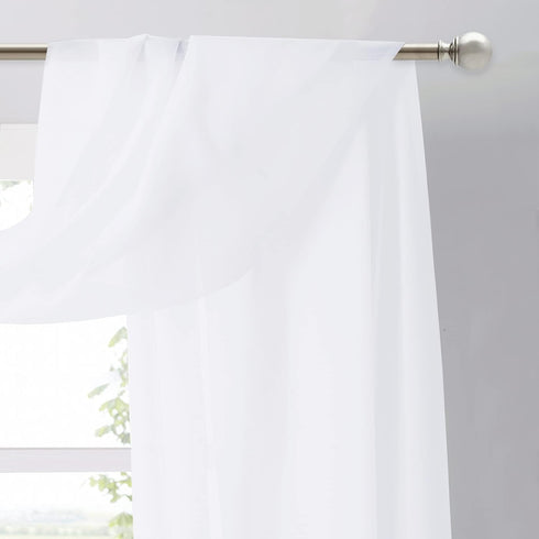 NICETOWN 216 Sheer Canopy Bed Curtains Panels - Home Decoration Sheer Voile Scarf Valance for Wedding (1 Panel, W60 x