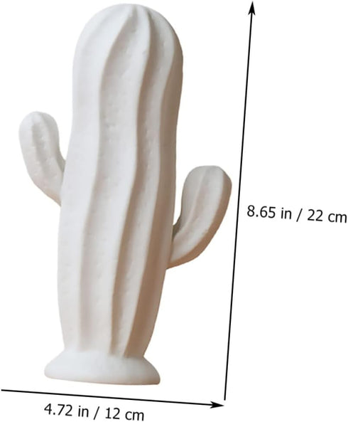 VOSAREA Ceramic Cactus Figurine Minimalist Cactus Statue Jewelry Holder Centerpiece Ornament for Home Office Decor