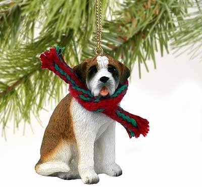 Conversation Concepts Tiny Miniature Saint Bernard Christmas Ornament, Smooth Coat - Delightful!