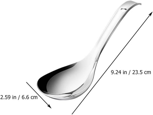 BESTonZON Stainless Steel Rice Paddle, Rice Spoon, Kitchen Utensil, Rice Scooper, Soup Scoop for Home Restaurant