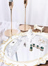 Sooyee White and Gold Mirror Decorative Tray for Bathroom Vanity, Dessert & Coffee Table, Home Decor with Handle